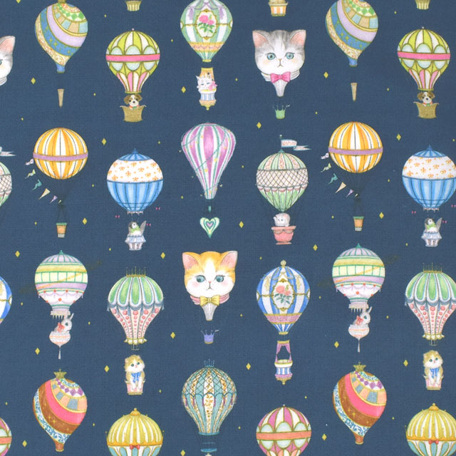 生地 22fabric-ニャンニャンファブリック- ジャーニー/ローン(DP4410) 4C.紺 99Zz99_