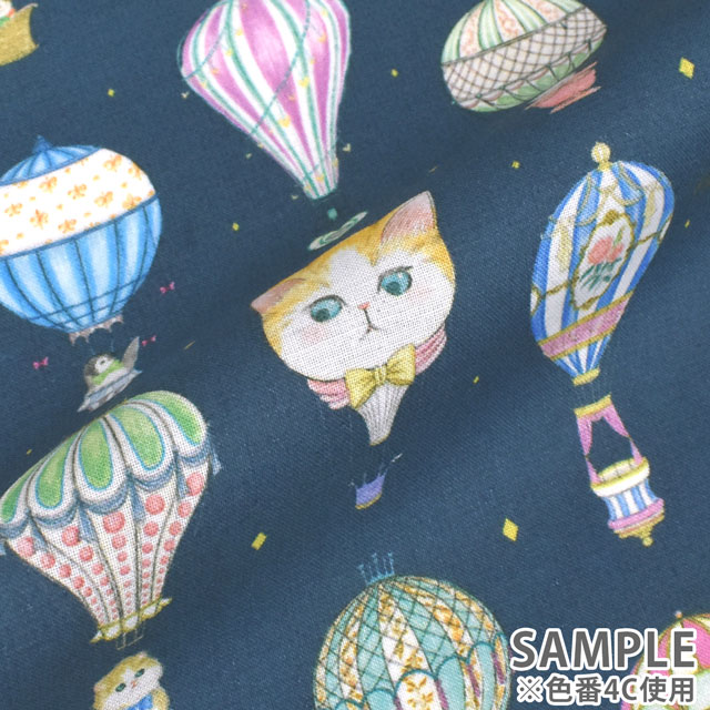 生地 22fabric-ニャンニャンファブリック- ジャーニー/ローン(DP4410) 4C.紺 99Zz99_