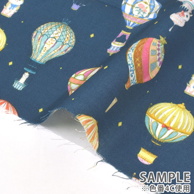 生地 22fabric-ニャンニャンファブリック- ジャーニー/ローン(DP4410) 4C.紺 99Zz99_