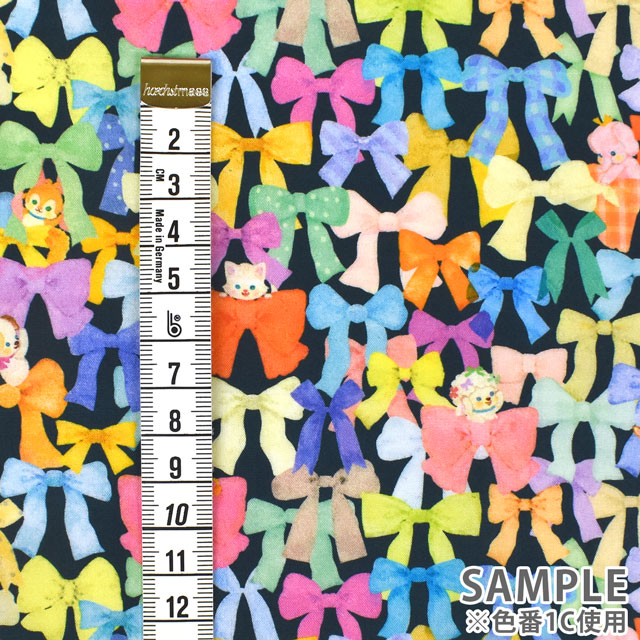 生地 22fabric -ニャンニャンファブリック- 6th collection リボンコレクター/ローン (DP-4425) 1A.白 09Ac04_