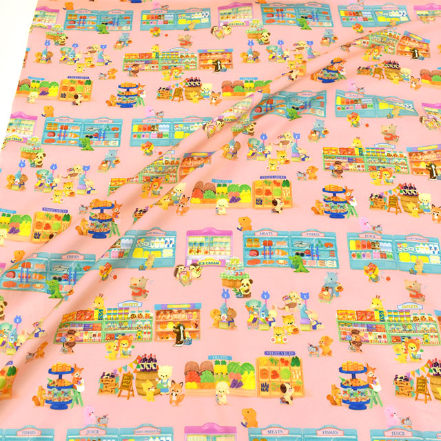 生地 22fabric -ニャンニャンファブリック- 6th collection ピッコロマーケット/ローン(DP-4425) 2B.ピンク 09Ac04_