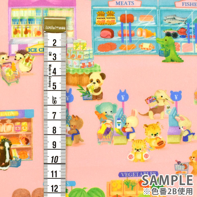 生地 22fabric -ニャンニャンファブリック- 6th collection ピッコロマーケット/ローン(DP-4425) 2B.ピンク 09Ac04_