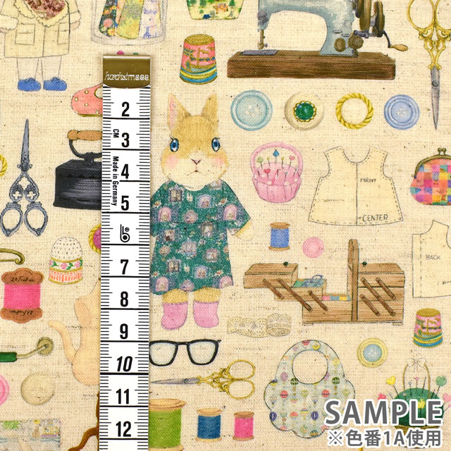 生地 22fabric -ニャンニャンファブリック- 6th collection ドレスメーカー/綿麻シーチング(DP-4856) 1A.白 09Ac04_