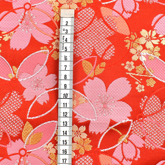 金襴生地 寿四丁2号 桜づくし(230-1843-2) 赤 09Bh18_