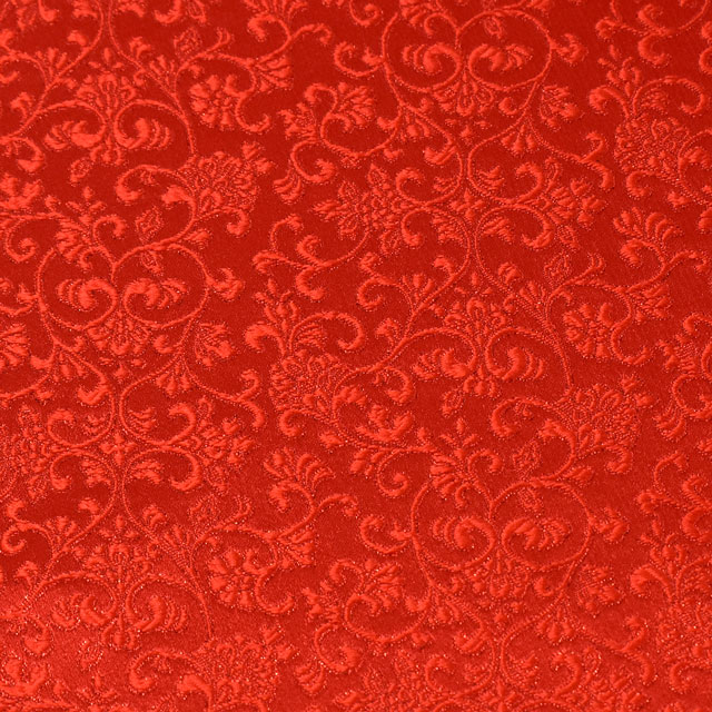 金襴生地 桂新箔上 ラメからくさ(230-2176-1) 赤 09Bh18_