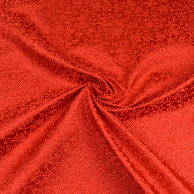 金襴生地 桂新箔上 ラメからくさ(230-2176-1) 赤 09Bh18_