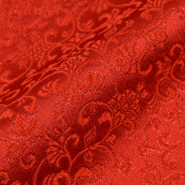 金襴生地 桂新箔上 ラメからくさ(230-2176-1) 赤 09Bh18_