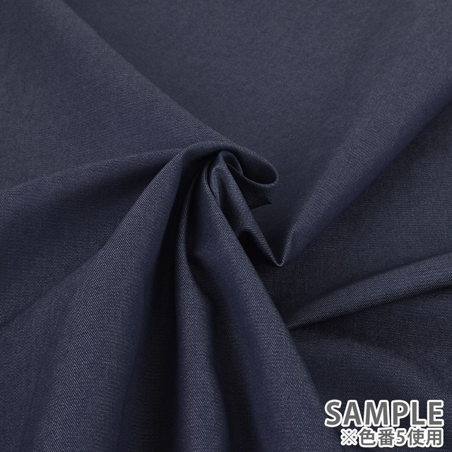 生地 T/Cカラーデニム(240008) 5.ネイビー 09Bl27_
