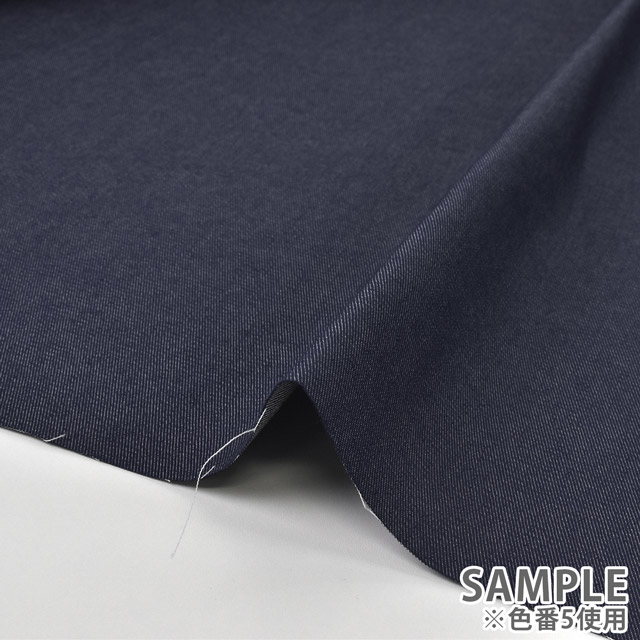 生地 T/Cカラーデニム(240008) 5.ネイビー 09Bl27_