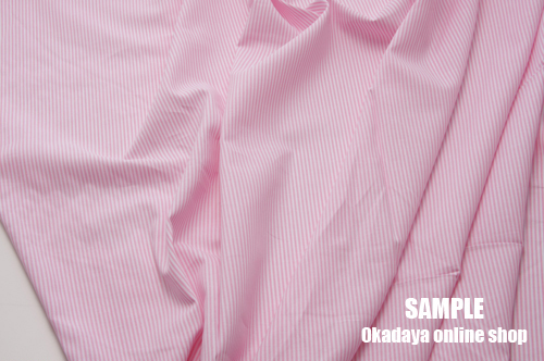 生地 ギンガムストライプ(240014-5) 501.ピンク 09Bk23_