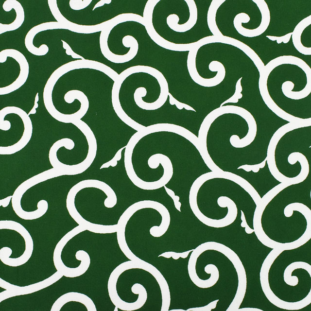 生地 唐草プリント 中(240103) 1A.緑 99Zz99_
