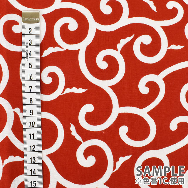 生地 唐草プリント 中(240103) 1A.緑 99Zz99_