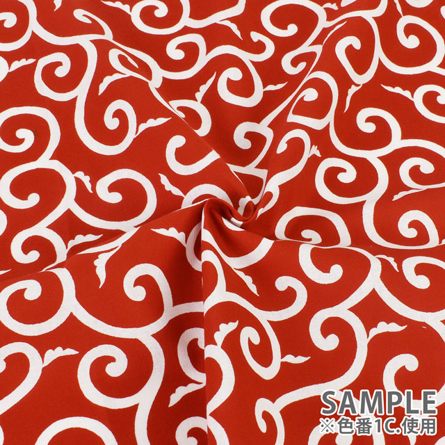 生地 唐草プリント 中(240103) 1A.緑 99Zz99_