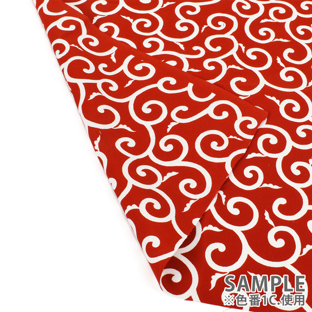 生地 唐草プリント 中(240103) 1A.緑 99Zz99_