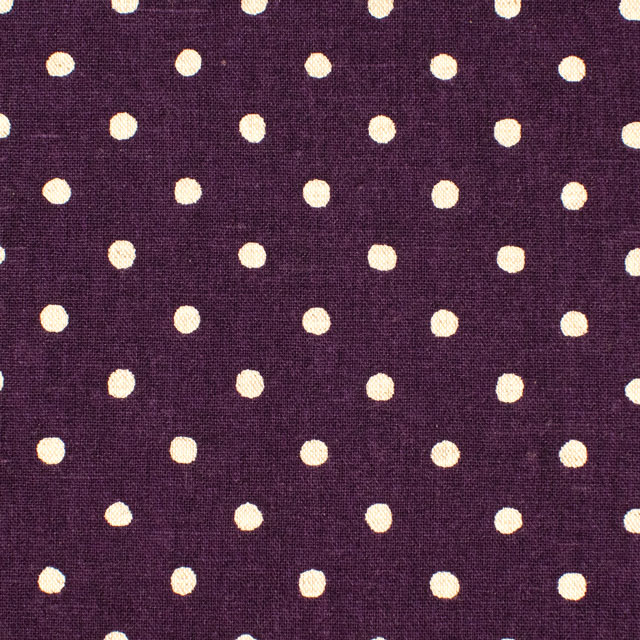生地 綿麻キャンバス 水玉(288185) 15.パープル 09Cu45_