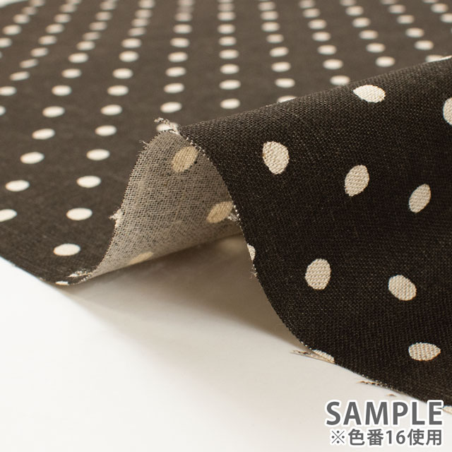 生地 綿麻キャンバス 水玉(288185) 15.パープル 09Cu45_