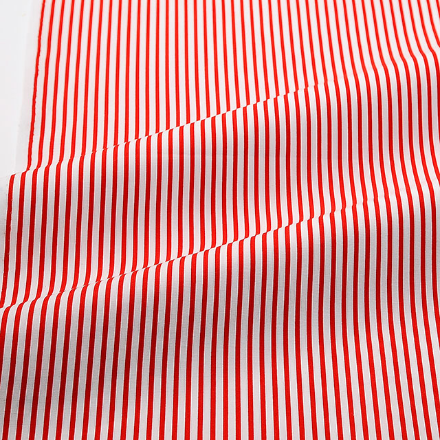 生地 ブロードストライプ(288190-10) 10-7.赤×白 09Bk23_