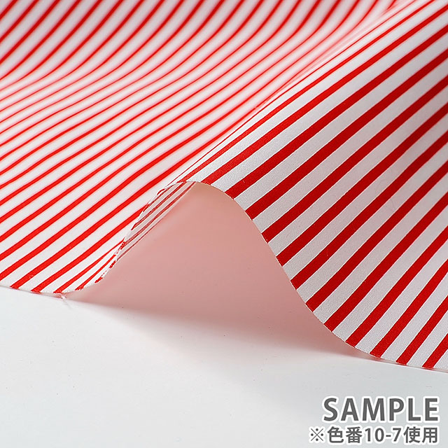 生地 ブロードストライプ(288190-10) 10-7.赤×白 09Bk23_
