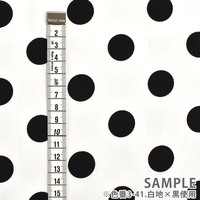 生地 水玉ブロード(288190-3) 3-30.白地×コーラルピンク 09Bk23_