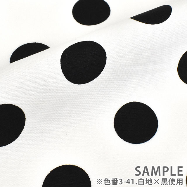 生地 水玉ブロード(288190-3) 3-30.白地×コーラルピンク 09Bk23_