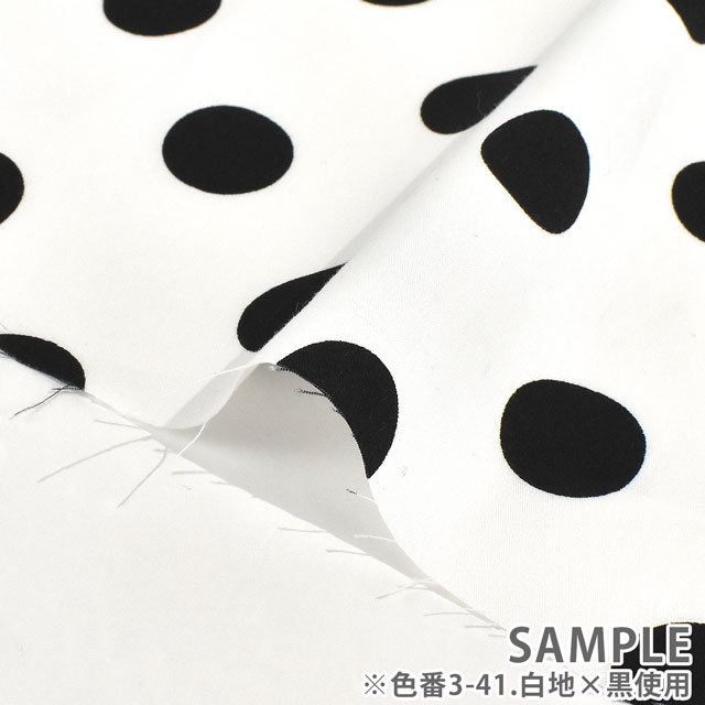 生地 水玉ブロード(288190-3) 3-30.白地×コーラルピンク 09Bk23_