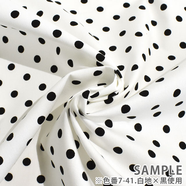 生地 水玉ブロード(288190-7) 7-9.コーラルレッド×白 09Bk23_
