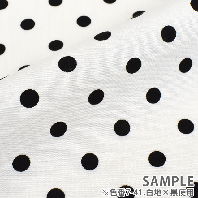 生地 水玉ブロード(288190-7) 7-9.コーラルレッド×白 09Bk23_
