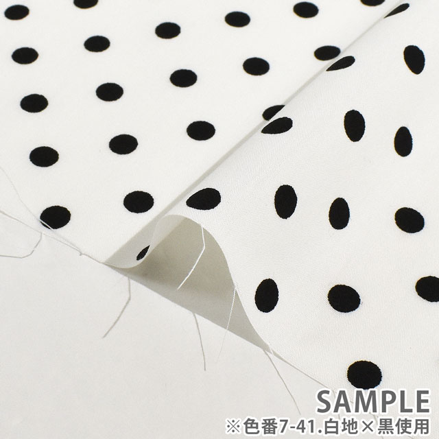 生地 水玉ブロード(288190-7) 7-9.コーラルレッド×白 09Bk23_