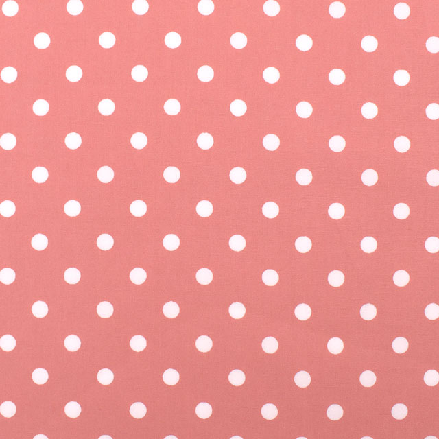 生地 水玉ブロード(288190-7) 7-9.コーラルレッド×白 09Bk23_