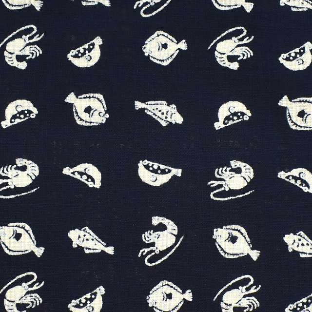 生地 ムラ糸和調柄（288223） 10.さかな 09Ag17_