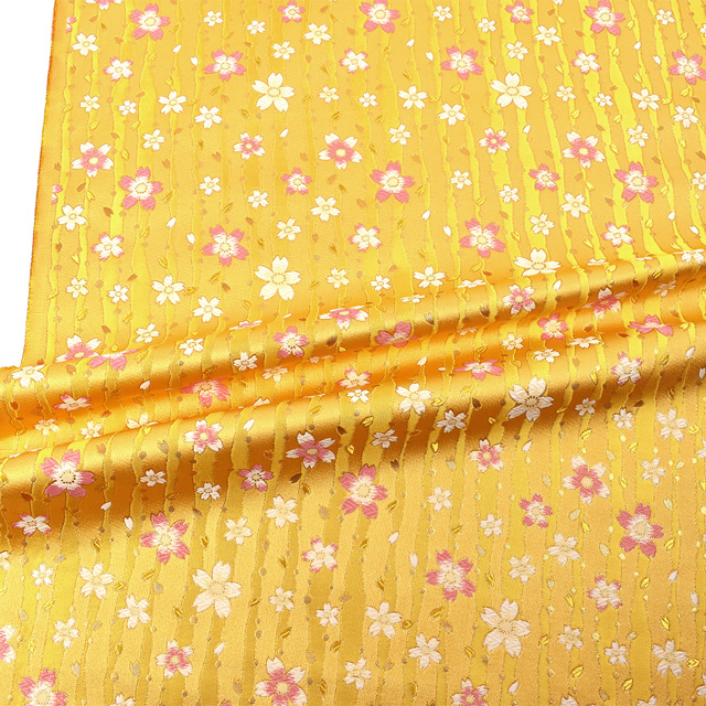 金襴生地 洛レイ胴入 舞桜(297-10167) 黄色 09Bh18_