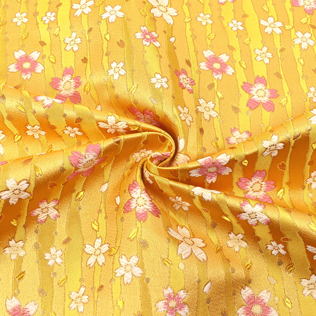 金襴生地 洛レイ胴入 舞桜(297-10167) 黄色 09Bh18_