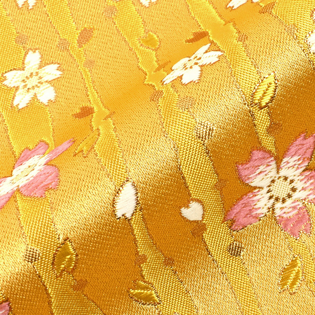 金襴生地 洛レイ胴入 舞桜(297-10167) 黄色 09Bh18_