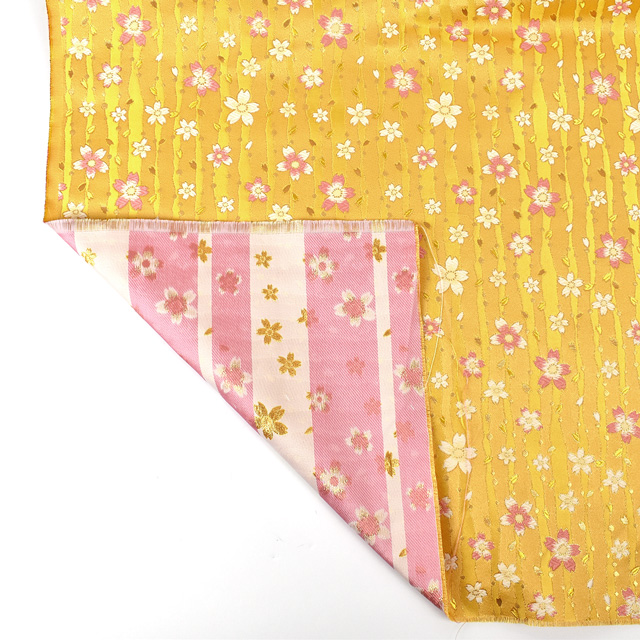 金襴生地 洛レイ胴入 舞桜(297-10167) 黄色 09Bh18_