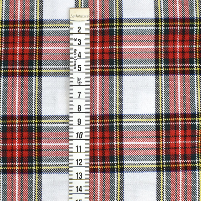 生地 T/Rタータン 起毛(298838) 264.白 09Cs42_