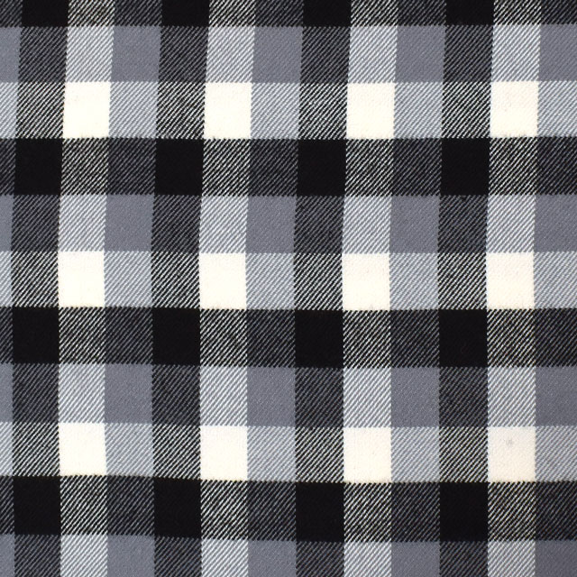 生地 T/Rタータン 起毛(298838) 272.白×黒×グレー 09Cs42_