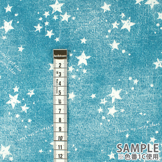 生地 オックスプリント デニム風星柄(3003) 1D.グレー 09Ae99_