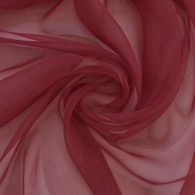生地 30Dシフォンジョーゼット (3030S) 124.ガーネットレッド 10Bf09_