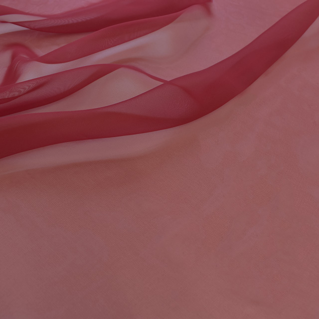 生地 30Dシフォンジョーゼット (3030S) 124.ガーネットレッド 10Bf09_