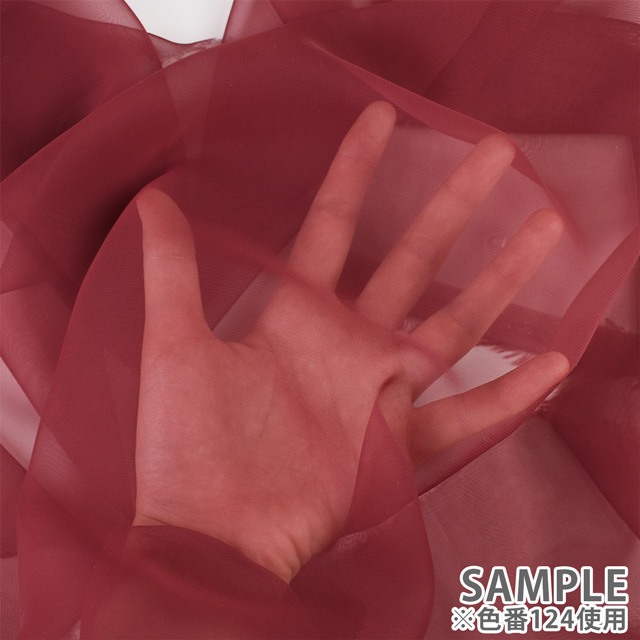 生地 30Dシフォンジョーゼット (3030S) 124.ガーネットレッド 10Bf09_