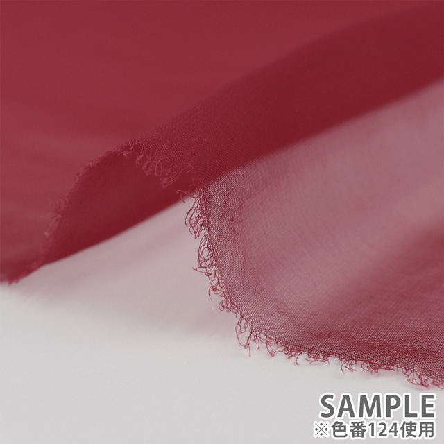 生地 30Dシフォンジョーゼット (3030S) 124.ガーネットレッド 10Bf09_