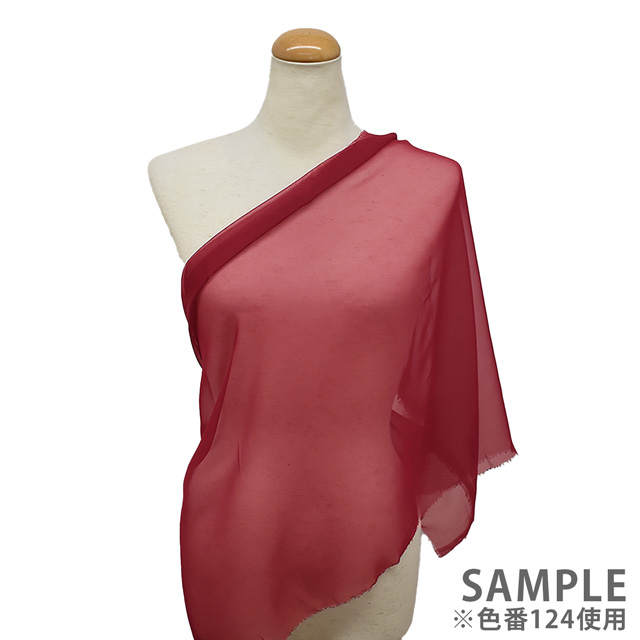 生地 30Dシフォンジョーゼット (3030S) 124.ガーネットレッド 10Bf09_