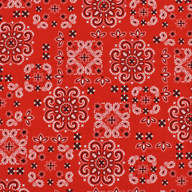 生地 スケアバンダナ(3100) A.レッド 09Bk23_