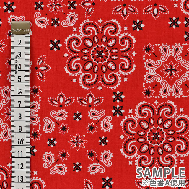 生地 スケアバンダナ(3100) A.レッド 09Bk23_