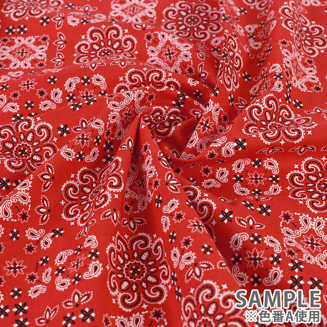 生地 スケアバンダナ(3100) A.レッド 09Bk23_