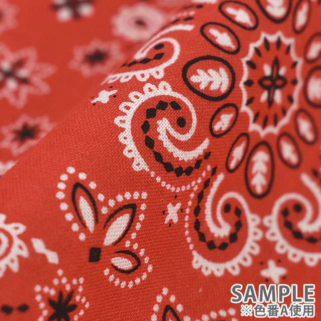 生地 スケアバンダナ(3100) A.レッド 09Bk23_