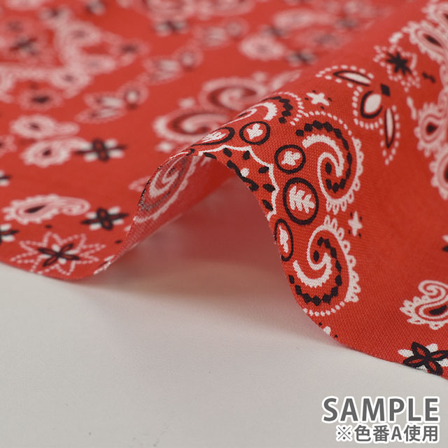 生地 スケアバンダナ(3100) A.レッド 09Bk23_