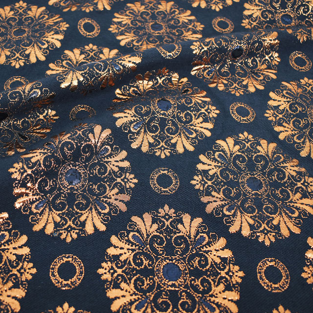 ジャガード生地 カラーストーンJQ(33242) 1.ネイビー 10Aa01_