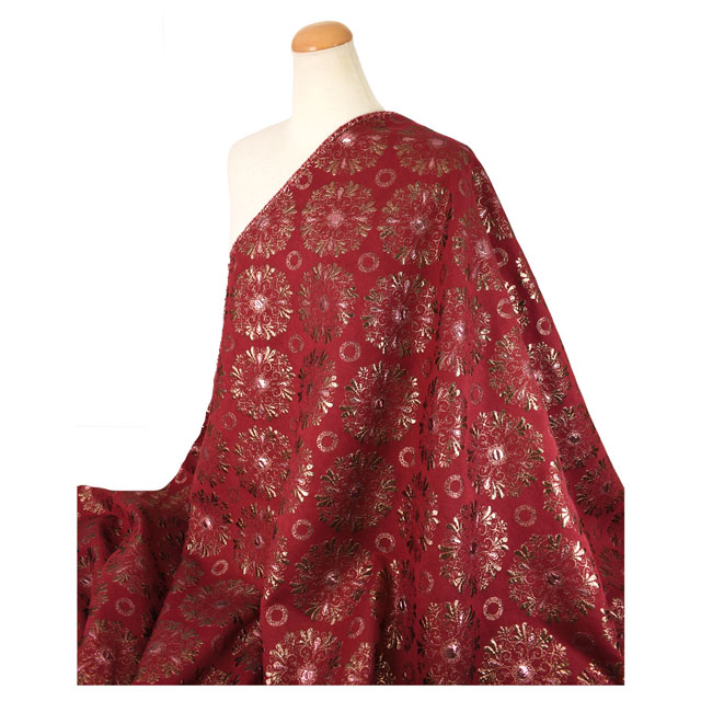 ジャガード生地 カラーストーンJQ(33242) 4.レッド 10Aa01_