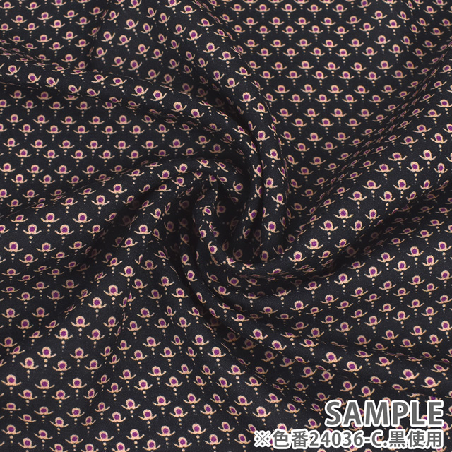 生地 イペカ ヴィオレット レーヨンPT 小花柄(34-1708) 24036-A.茶 99Zz99_